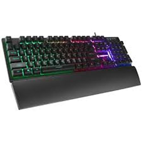 Rampage KB-RX77 RUNNER Siyah USB Rainbow Aydınlatmalı Q Bilek Destekli Gaming Klavye