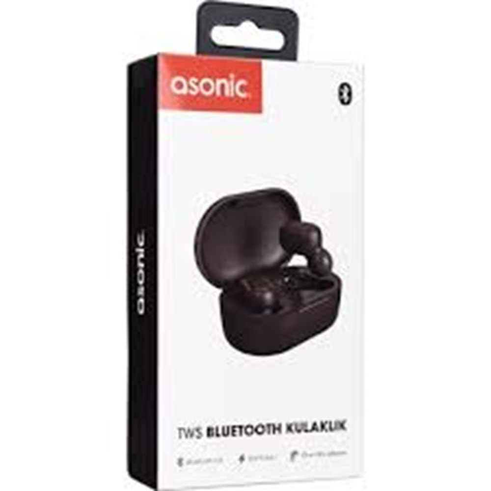 Asonic AS-TWS7S TWS Siyah Kulak İçi Bluetooth Kulaklık