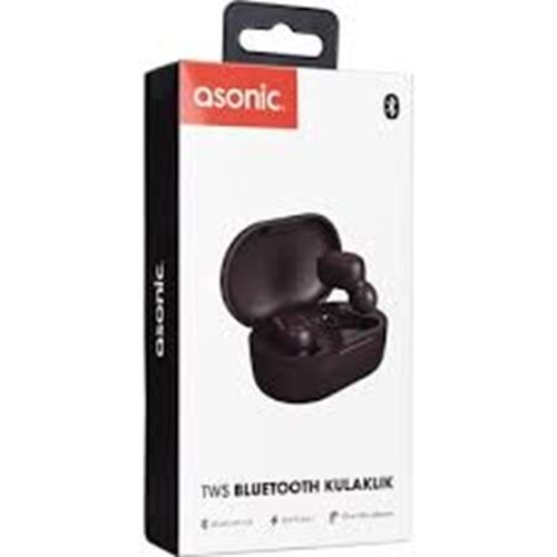 Asonic AS-TWS7S TWS Siyah Kulak İçi Bluetooth Kulaklık