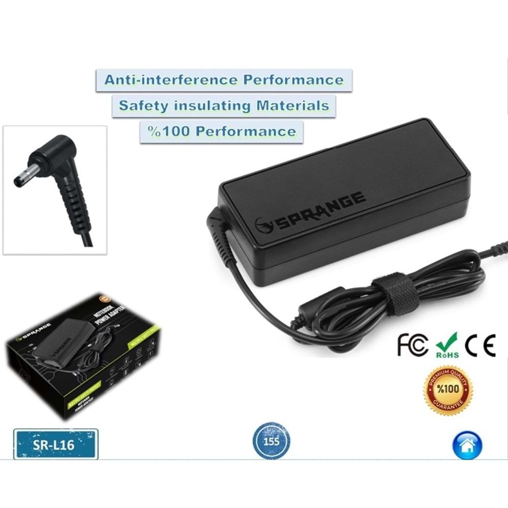 Sprange SR-L16 20V 3.25A 4,0*1,7 65W Lenovo Uyumlu Notebook Adaptörü