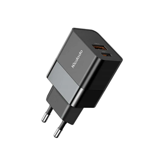 Mcdodo CH-1951 20W 1x Type-C 1x USB Girişli Siyah Hızlı Şarj Aleti