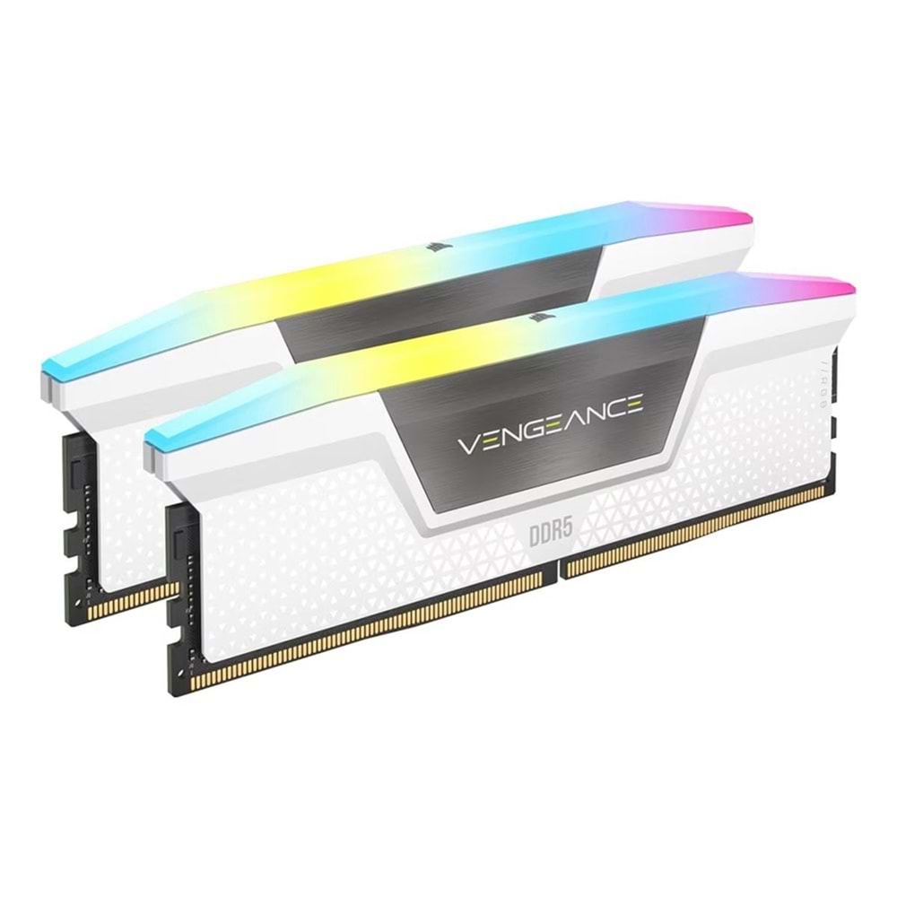 Corsair Vengeance RGB 64GB (2x32GB) 6000MHz CL30 INTEL XMP 3.0 – AMD EXPO DDR5 Beyaz Ram (CMH64GX5M2B6000Z30W)