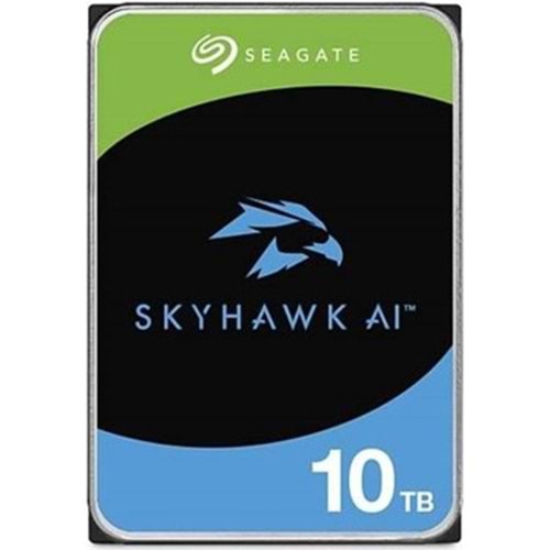 10 TB SEAGATE 3.5 SKYHAWK AI SATA 7200RPM 256MB 7/24 GUVENLIK ST10000VE001 (5 YIL RESMI DIST GARANTILI)