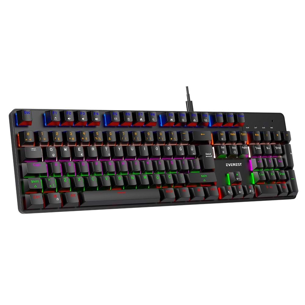 Everest KB-MK1 LUMOS Siyah RGB Aydınlatmalı Red Switch Kablolu Mekanik Oyuncu Gaming Klavyesi