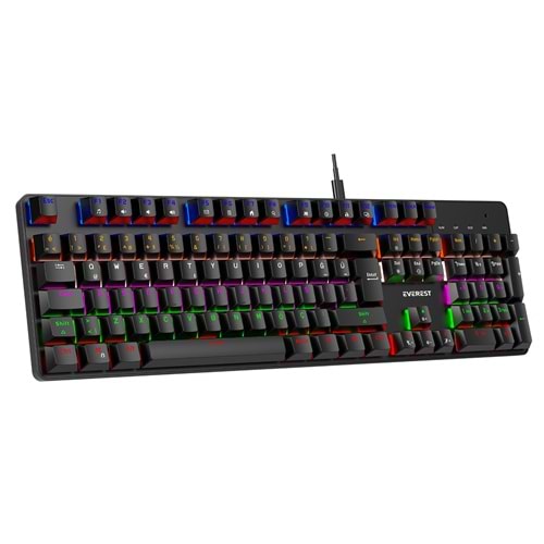 Everest KB-MK1 LUMOS Siyah RGB Aydınlatmalı Red Switch Kablolu Mekanik Oyuncu Gaming Klavyesi