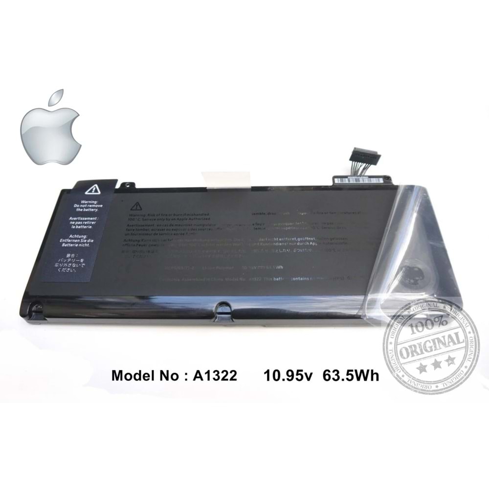 Retro RML-019 Apple A1322 Uyumlu Siyah Notebook Bataryası