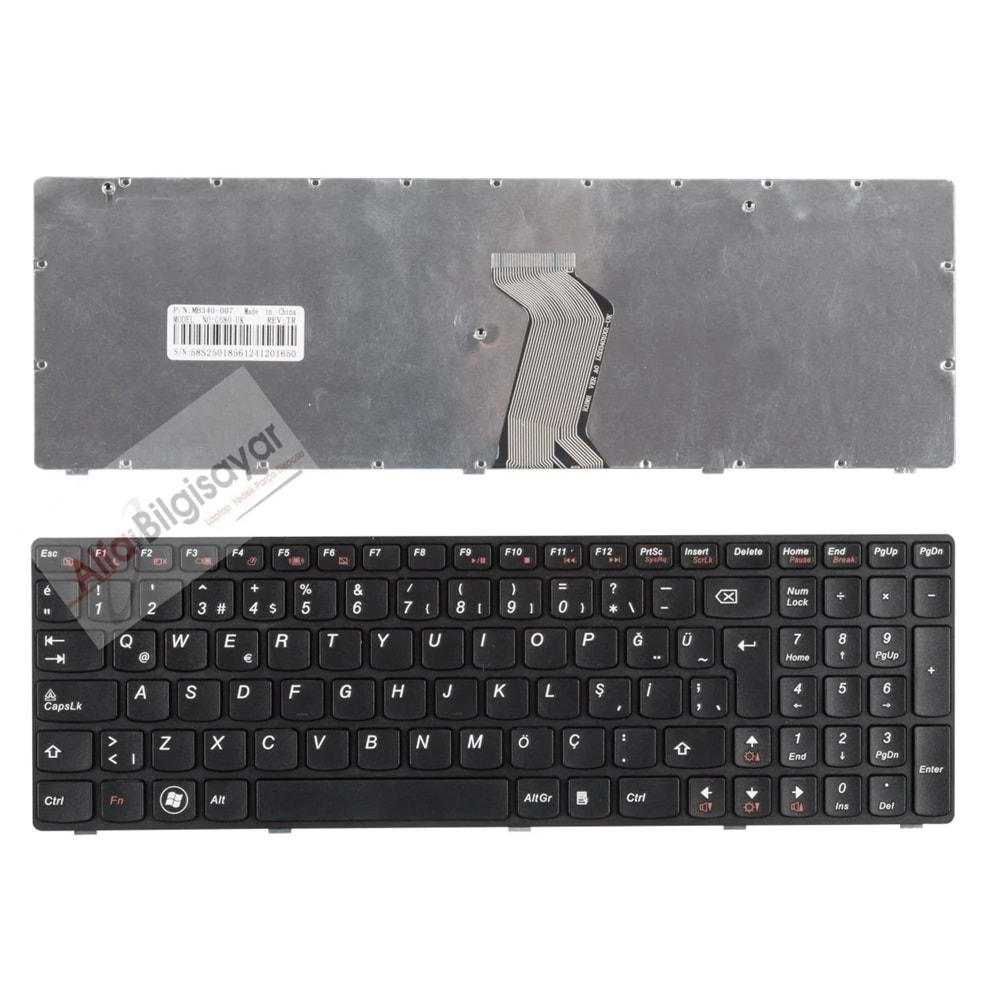 Retro NBKL606BTR Lenovo G570 Uyumlu Siyah Notebook Klavyesi