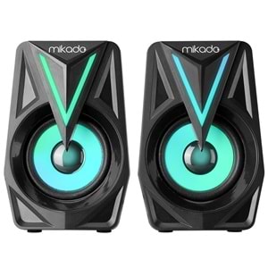 Mikado MD-S23 GLARE 2.0 3Wx2 6W RGB USB Bilgisayar Oyuncu Gaming Hoparlör