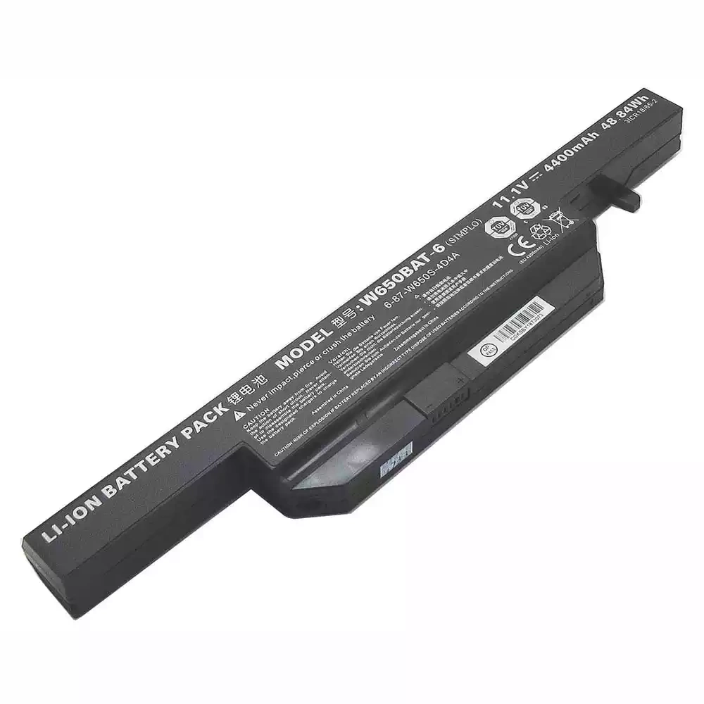 Retro RCEL-011 Clevo W650BAT-6 Uyumlu Siyah Notebook Bataryası