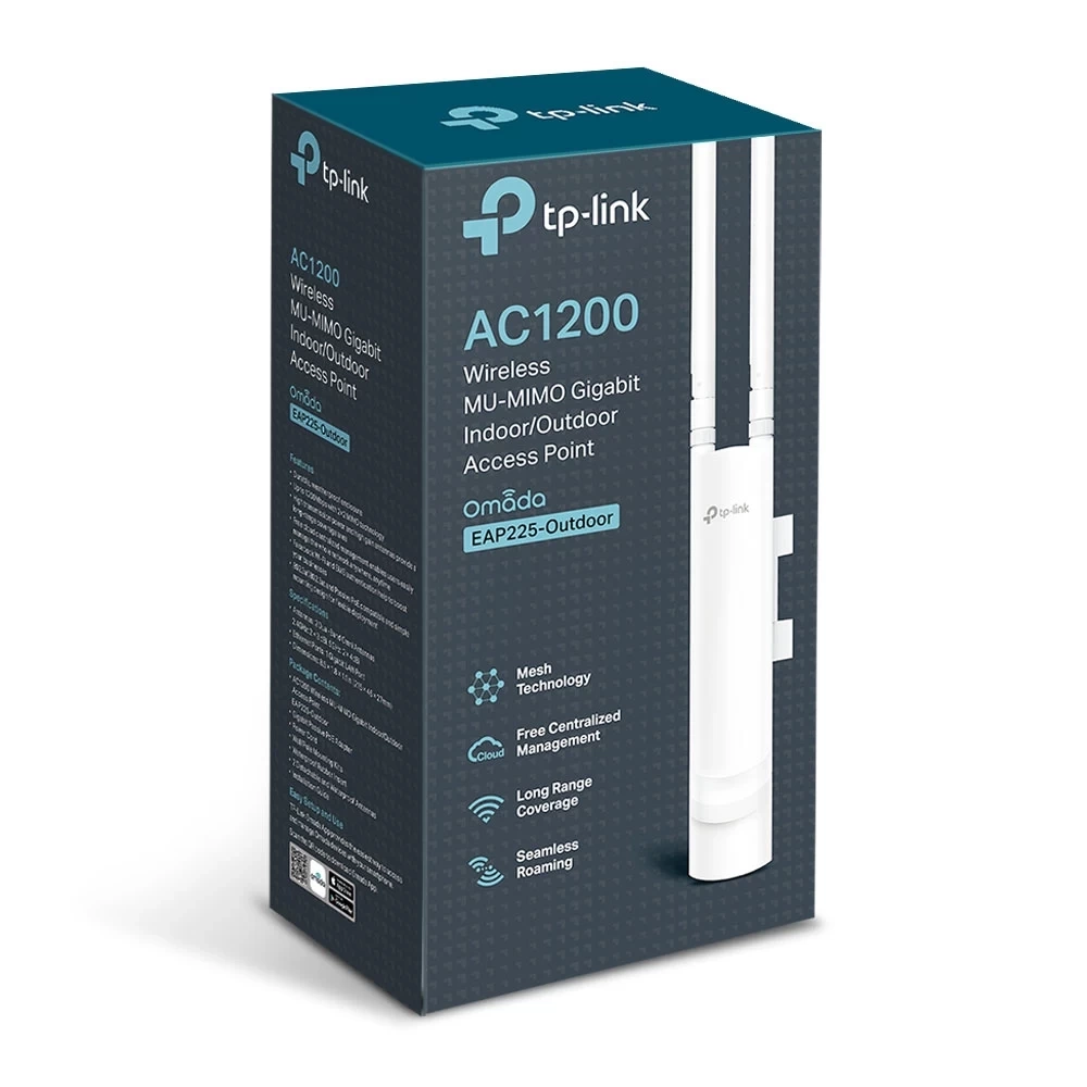 TP-Link Omada EAP225-OUTDOOR AC1200 MU-MIMO 10/100/1000 İç-Dış Mekan Access Point