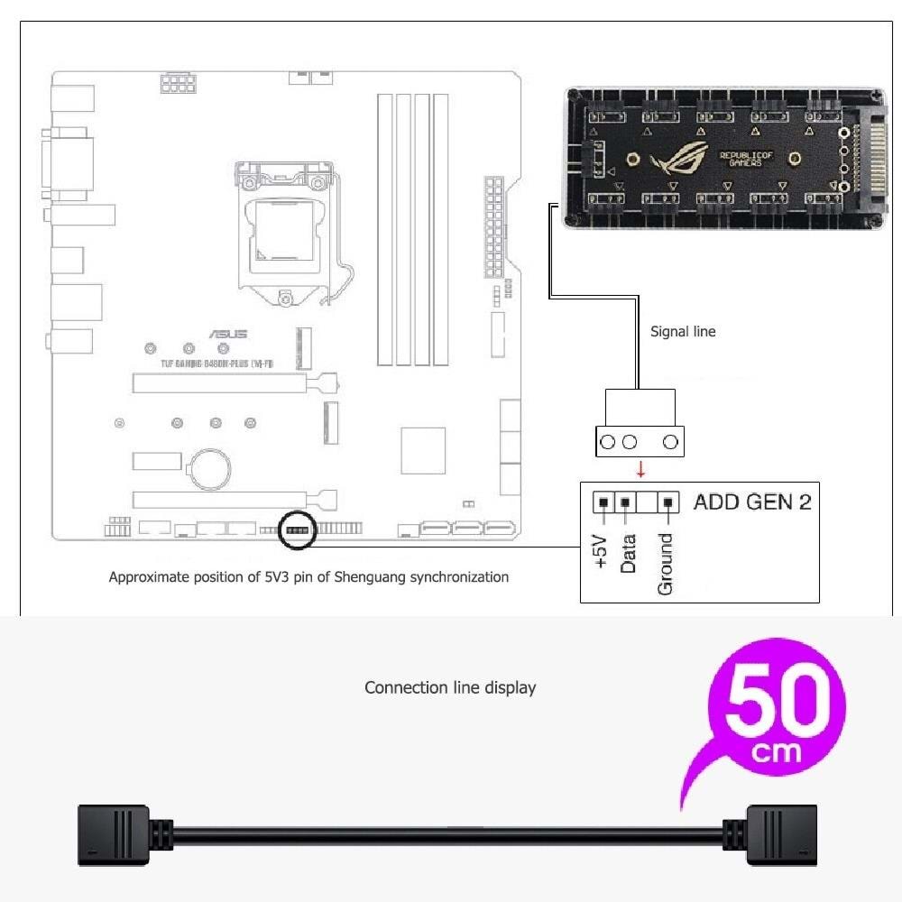 Alfais ROG AL4847 11x3PIN 5V RGB Controller Çoklayıcı
