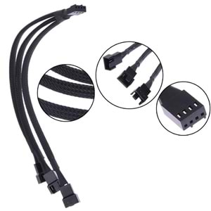 Alfais 4303 1xIN 3xOUT 4Pin Y PWM Fan Çoklayıcı Splitter Kablosu