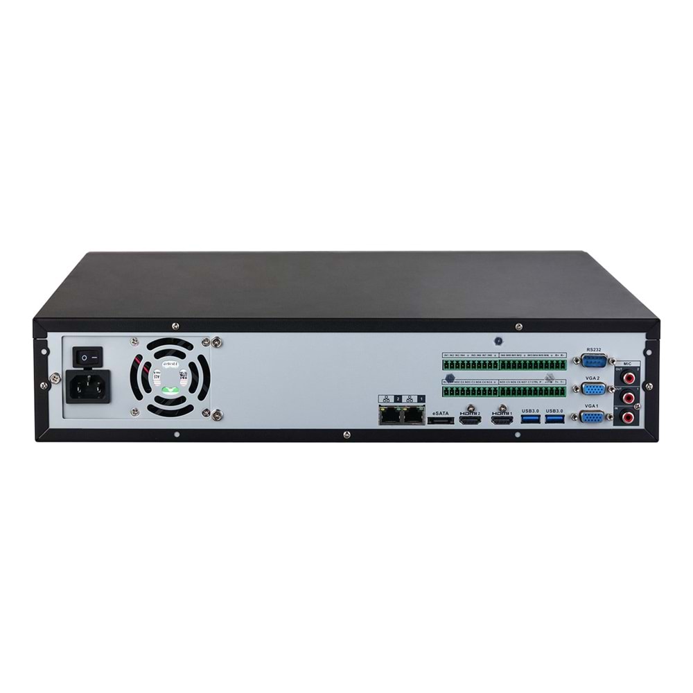 Dahua NVR5864-EL 64KANAL 2xHDMI 2xVGA 1xRS232 2xLAN 1xESATA 3xMIC H265+ NVR Kayıt Cihazı