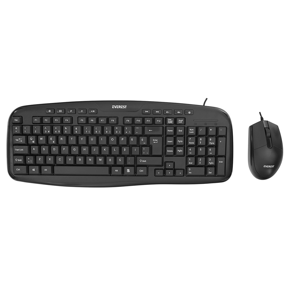 Everest UN-795 USB Q Siyah Kablolu Multimedia Klavye Mouse Set