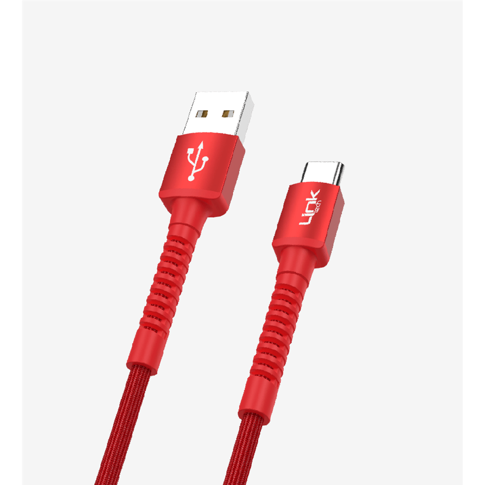 Linktech LCA-K552 USB-A to TYPE-C 5V 3A 1M 45W Kırmızı Şarj Ve Data Kablosu