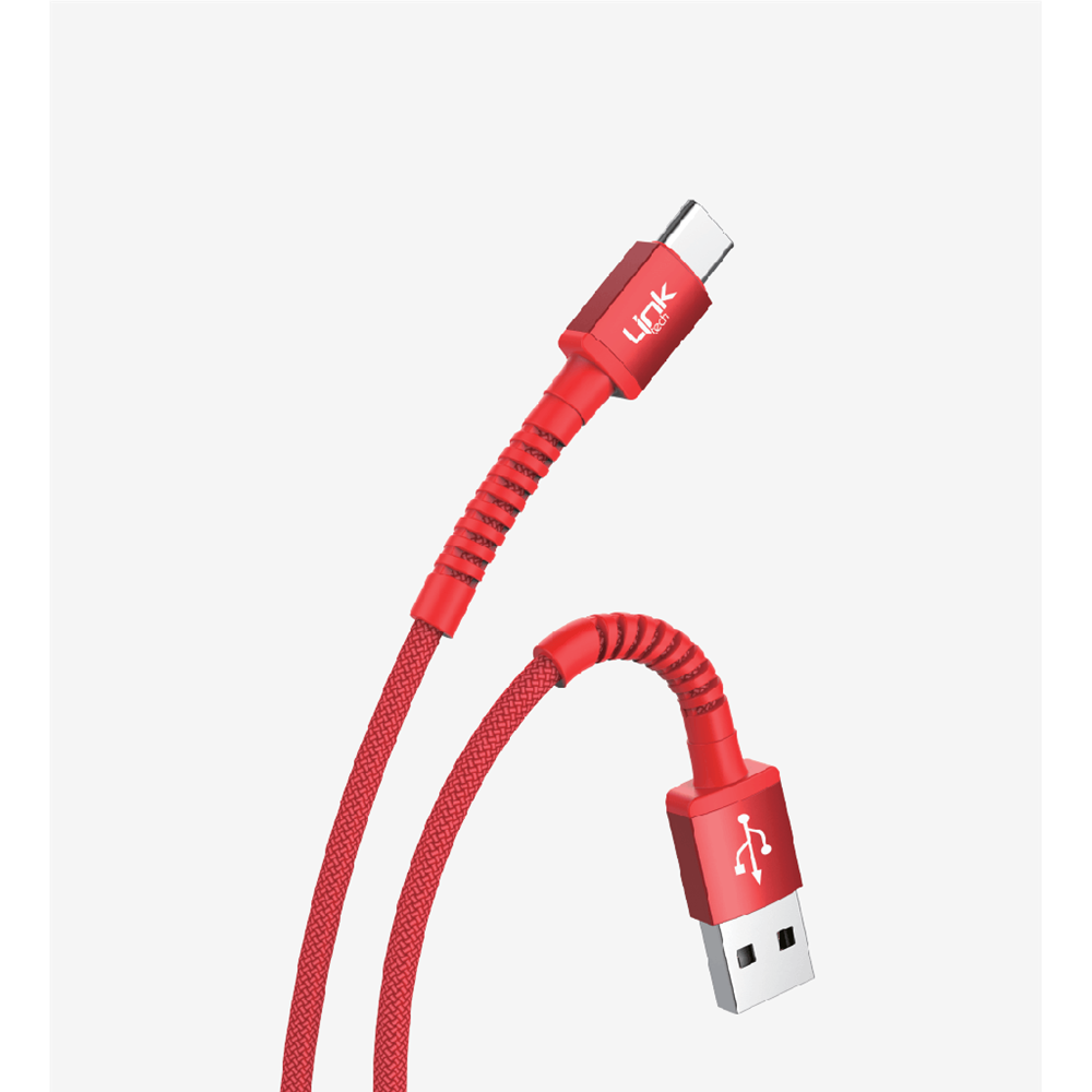 Linktech LCA-K552 USB-A to TYPE-C 5V 3A 1M 45W Kırmızı Şarj Ve Data Kablosu