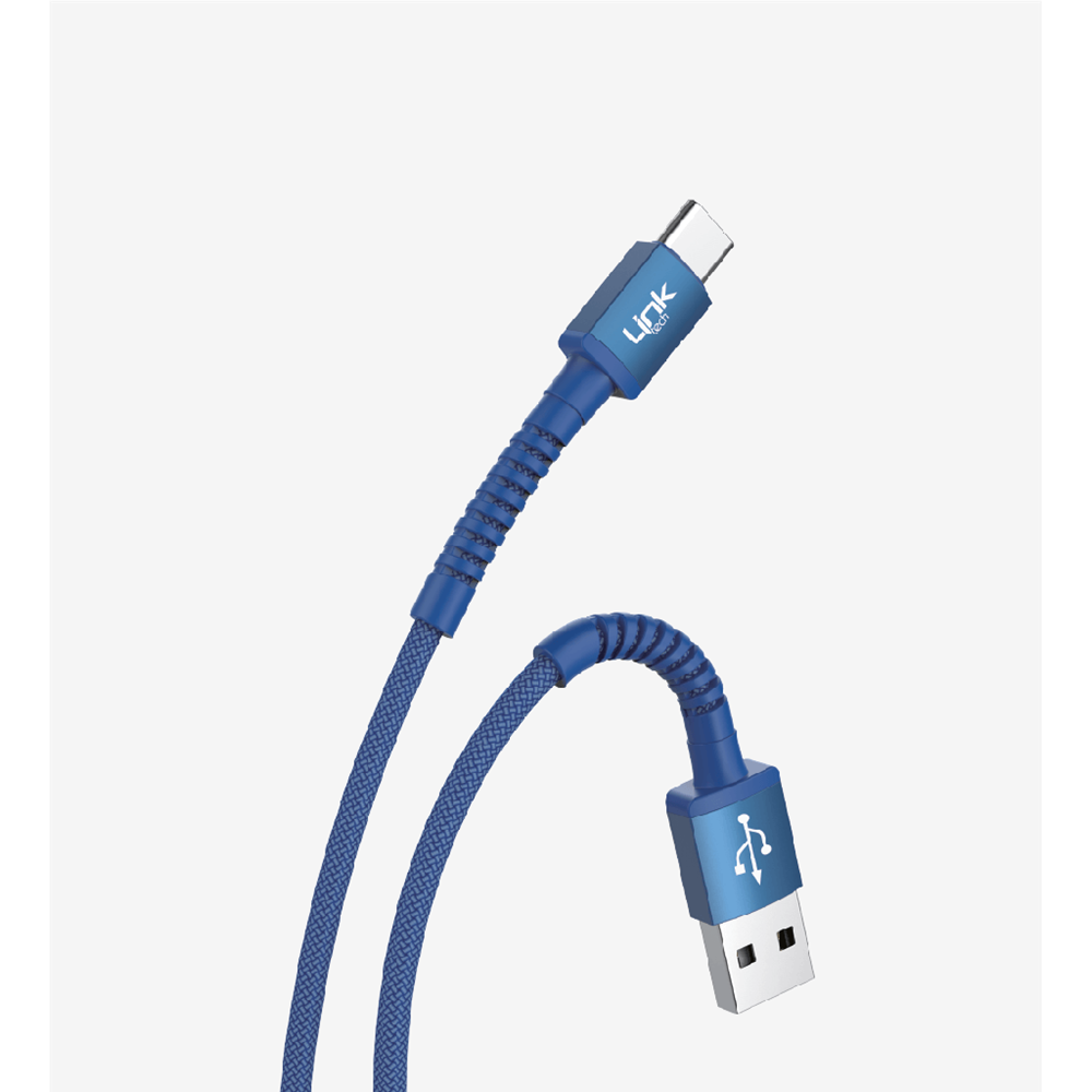 Linktech LCA-K552 USB-A to TYPE-C 5V 3A 1M 45W Mavi Şarj ve Data Kablosu
