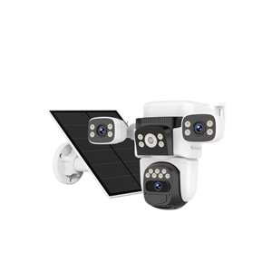 Novacom VStarcam CB621SR 3Kameralı 6MP (2MPx3) Güneş Panelli Solar Wi-Fi PTZ SpeedDome Güvenlik Kamerası