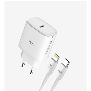 Linktech LSC-C308 20W 5V 3A 1xTYPE-C QC4.0 PD3.0 Telefon Şarj Adaptörü + 20W TYPE-C to Lightning Şarj ve Data Kablosu