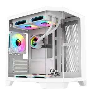 Gameagle Edge Compact 3xARGB FAN 750W 80+Plus Bronze (240MM SIVI SOĞUTMA DAHİL) Beyaz Akvaryum Kasa