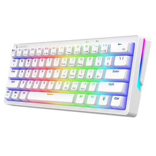 Gameagle Poseidon US Anti-Ghosting Red Switch %60 RGB Beyaz Gaming Oyuncu Klavyesi