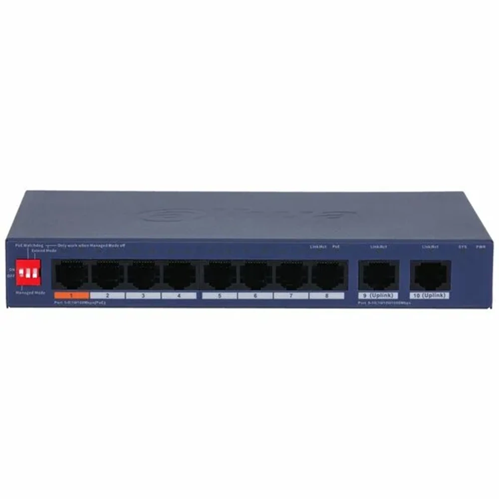 Dahua DS-CS4010-8ET2GT-60-10 8Port 10/100 PoE 2xUpLink 10/100/1000 Yönetilebilir PoE Switch