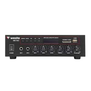 Westa WM-750U 80W 2Kanal 8OHM USB/Bluetooth/SD Card Mikser Amfi